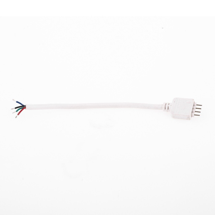 Avide LED pás 12V RGB 4pin konektorový kábel predl. IP20 Male-biely
