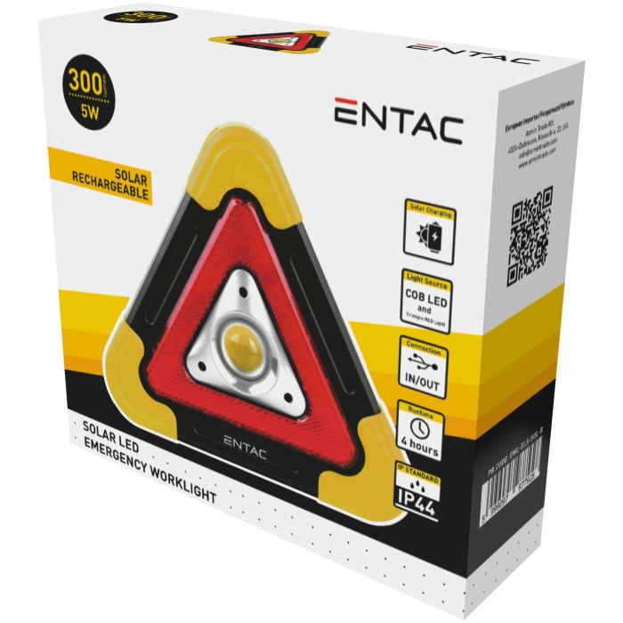 ENTAC EWL-ELS-SOL-R LED Trojuholník výstražný 5W (solárny)
