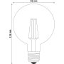 Avide LED žiarovka Filament Globe G95 8W E27 teplá biela