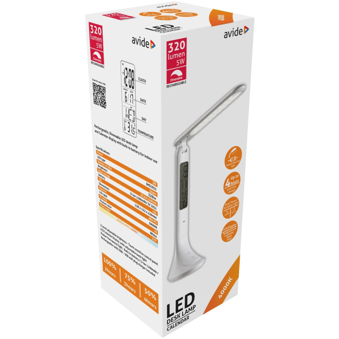 Avide LED Desklamp Calendar 5W biely