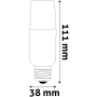 Avide LED Bright Stick Bulb T37 9,5W E27 CW (1055lumen)