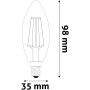 Avide LED Frosted Filament Candle 4W E14 NW (450lumen)