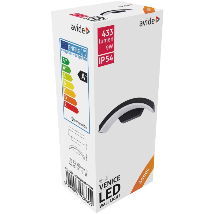 Avide Venice 9W NW Outdoor lampa LED nást. IP54