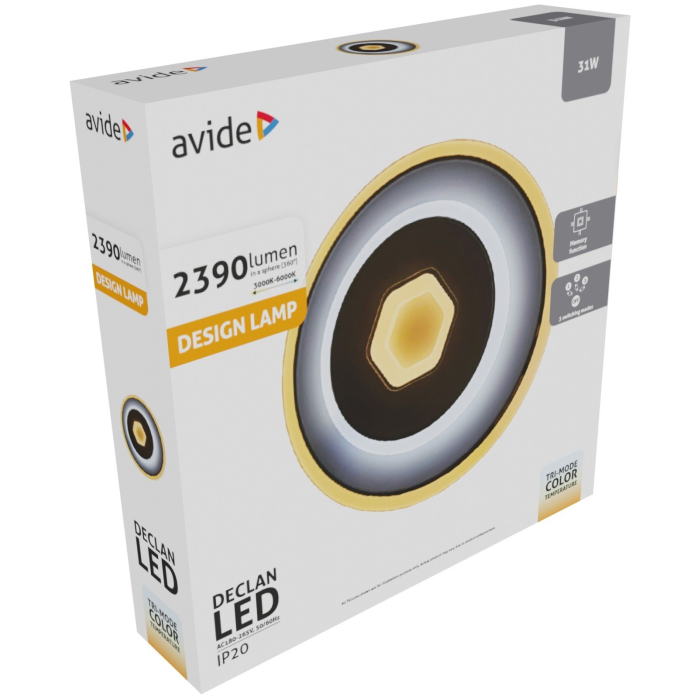 Avide LED Design Declan mini 3switch 31W nástenné svietidlo 2390lm
