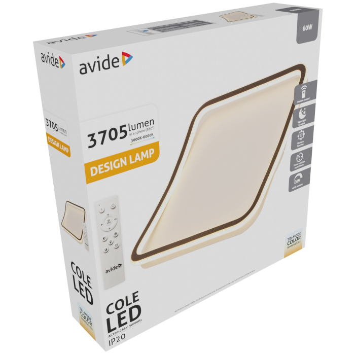 Avide LED Design Cole RF stropné svietidlo 3705lm