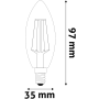 Avide LED Filament Candle 4.5W E14 WW (470lumen)