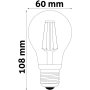 Avide LED Filament Globe 3.8W E27 WW Super High Lumen (806lumen)