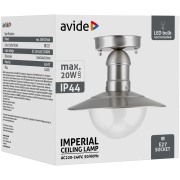 Avide Imperial 1xE27 Outdoor lampa stropná IP44 nehr.oceľ