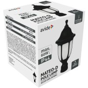 Avide Mateo XS 1xE27 Outdoor lampa stoj. 350mm IP44 čierna