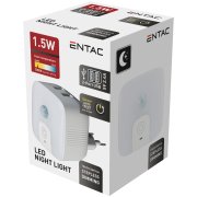 ENTAC Svietidlo orientačné/nočné 1,5W WW PIR + 2xUSB port