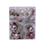 Artezan vianočná ozdoba - guľe 3cm 30kus/krabica Silver Pink + špic