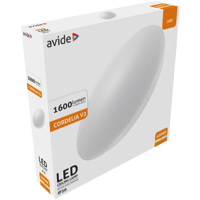 Avide LED 18W Cordelia V2 330*650mm stropné svietidlo okrúhle