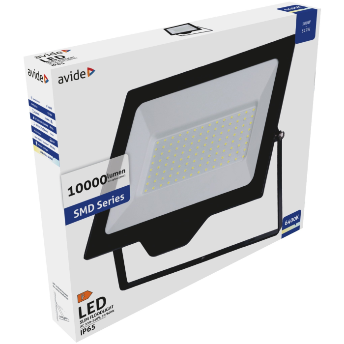Avide LED SLIM Reflektor SMD 100W CW (10.000 lumen)