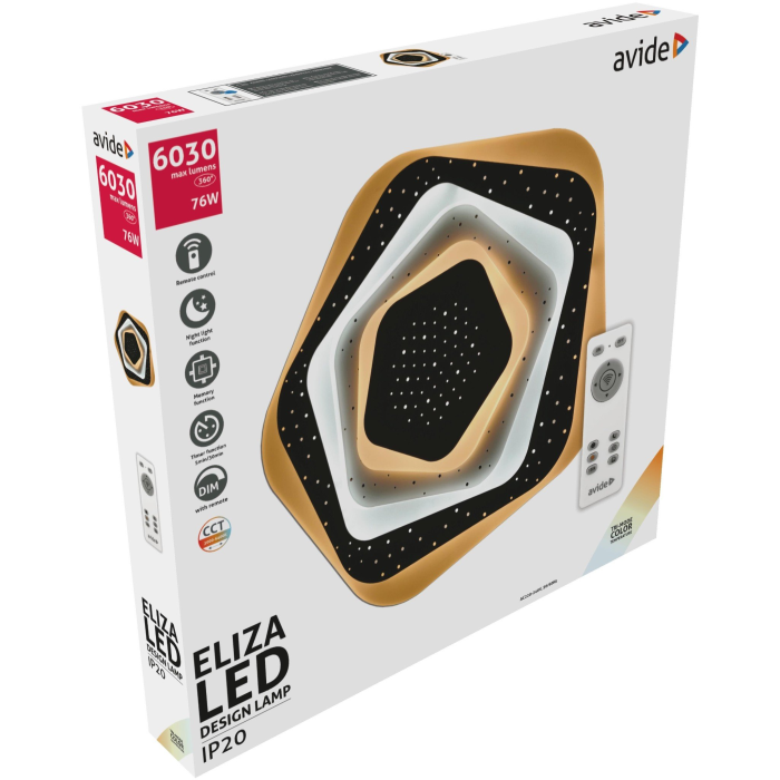 Avide LED Design Eliza 76W RF (38+38) stropné svietidlo 6030lm
