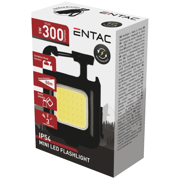 ENTAC Svietidlo nab.5W mini kľúčenka 200mAh